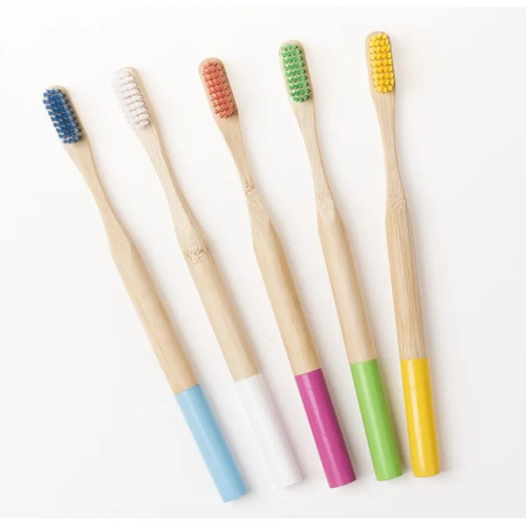 Hot Sale Adult ROUND Handle Soft Bristle Toothbrush Eco Friendly & Natural Wooden Toothbrushes Cheap Bamboo Tooth Brush