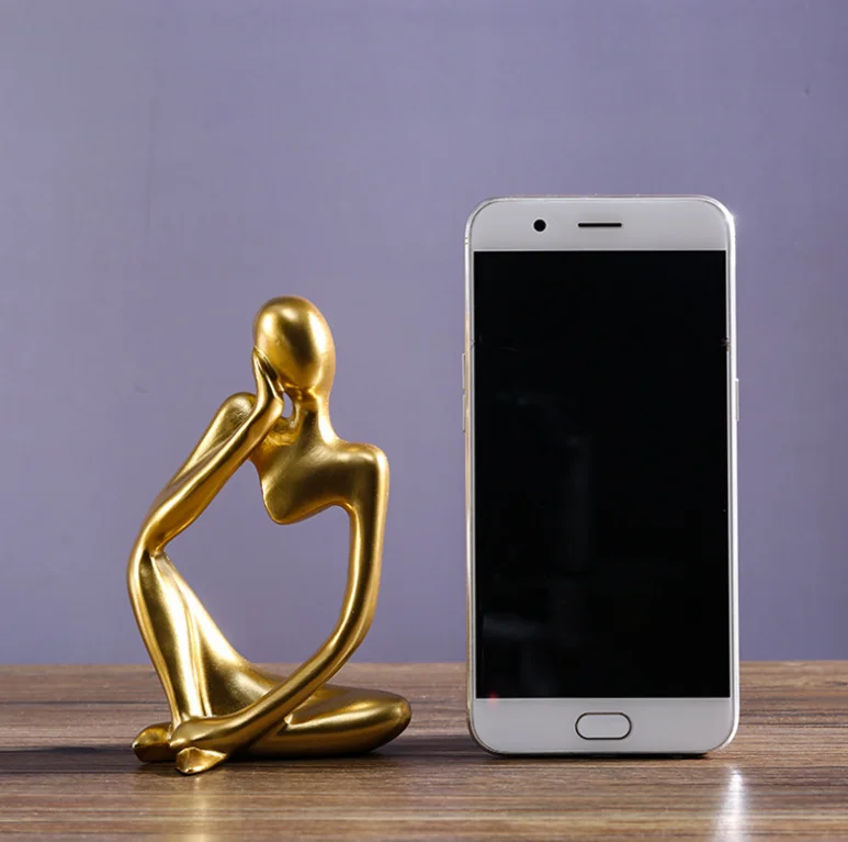Home Decor Resin Statue Thinker Style Decoration Abstract Sculptures Collectible Figurines for Modern Office Shelf Desktop