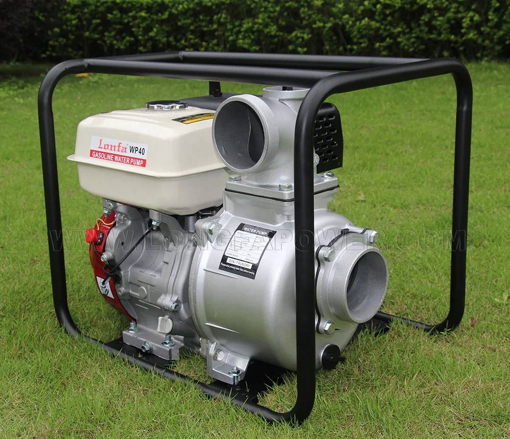 WP40 100 mm High Pressure 9HP 13Hp Gx270 Gx390 4 Inch Big Flow Gasoline Petrol Fuel Engine Water Pumps Water Pumping Machine