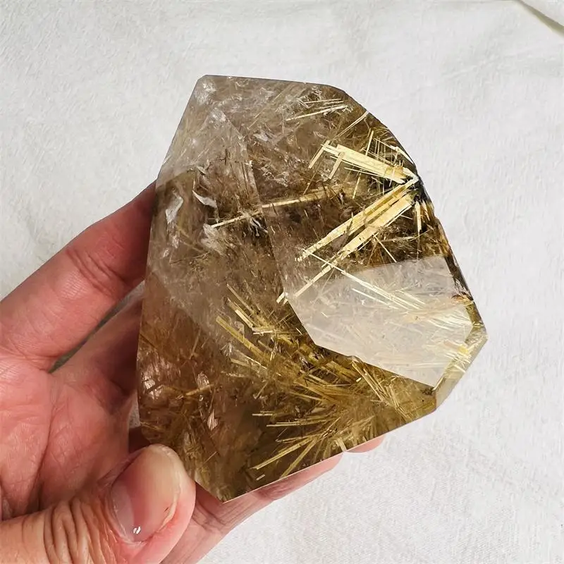 Wholesale Natural Gold Hair Rock Rutilated Quartz Crystal Tower Rutile For Spiritual Healing