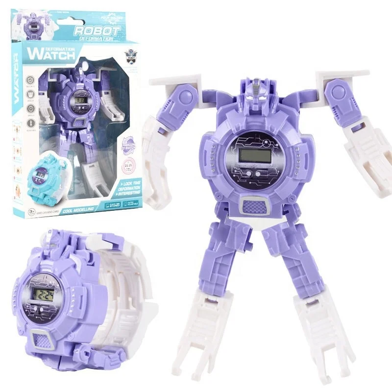 
Hot Sale Toy Electronic Cartoon Transformer Robot Child Digital Watch 