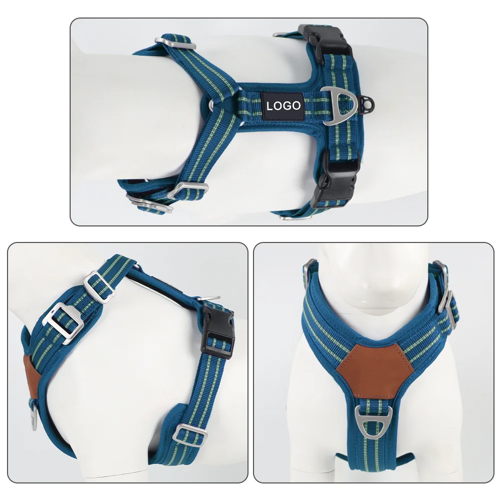 Custom Print Design Logo Personalized Neoprene No Pull Dog Harness Dog Vest Designer Luxury Pet Reflective Dog Harnesses