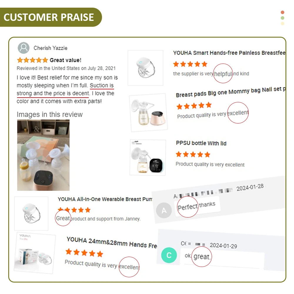 YOUHA Factory Portable Electric Breast Pump Anti-backflow Hands Free Wireless BPA Free Silicone Baby Milk Feeding Rechargeable
