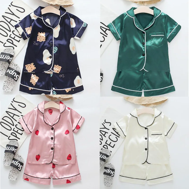 
Short Sleeve Child Blouse Tops Shorts Sleepwear Pajamas Kids Clothes Baby Pajama Suit Boys Girls Cartoon Deer Print Outfits Set 