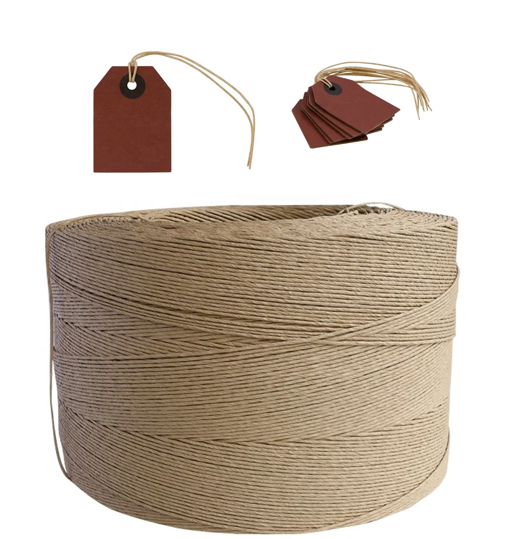Eco-friendly Recycling Biodegradable Paper Cord 1mm 1.5mm 2mm Rope String hang tag Twisted Paper Cord For Swing Ticket
