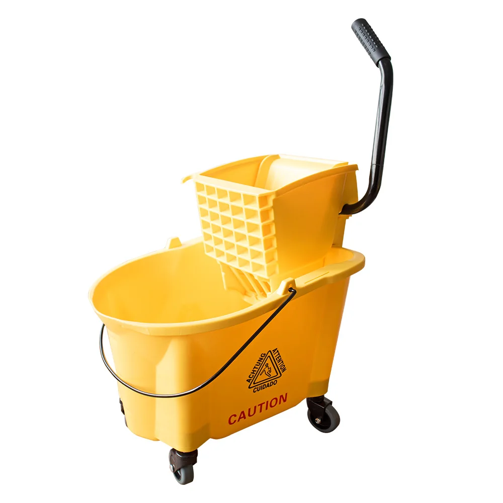 TMB-02 36L floor cleaning tools mop bucket with 4 wheels yellow squeezing buckets
