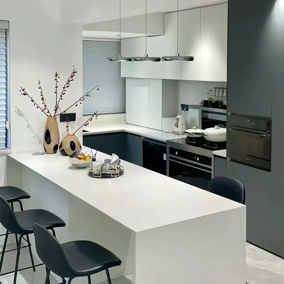 Light luxury modern minimalist kitchen island dining table integrated rock board home multifunctional storage kitchen island