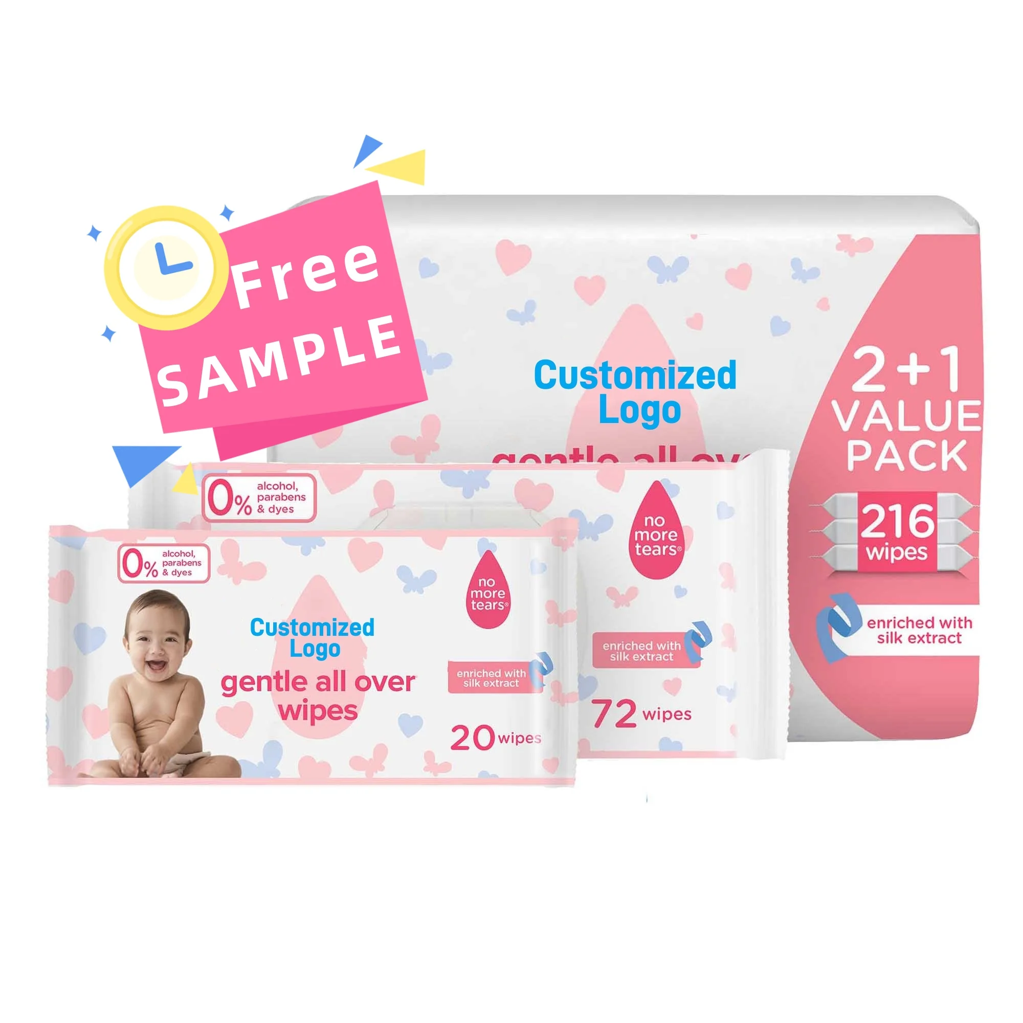 Softcare Perfume Free 99.9 Pure Water Baby Wipes Biodegradable Hypoallergenic Baby Wipes 80pcs Travel Pack