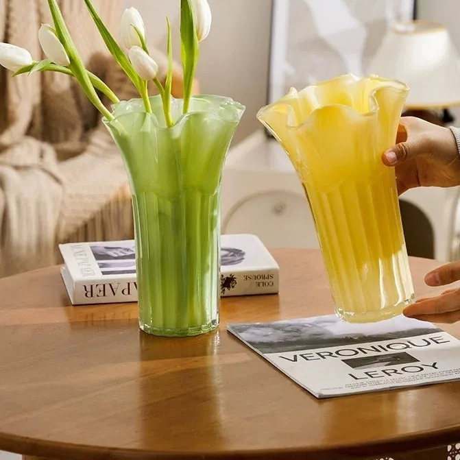 Creative cabbage vase petals vase ornaments simple living room dining table model room flower arrangement flower glass