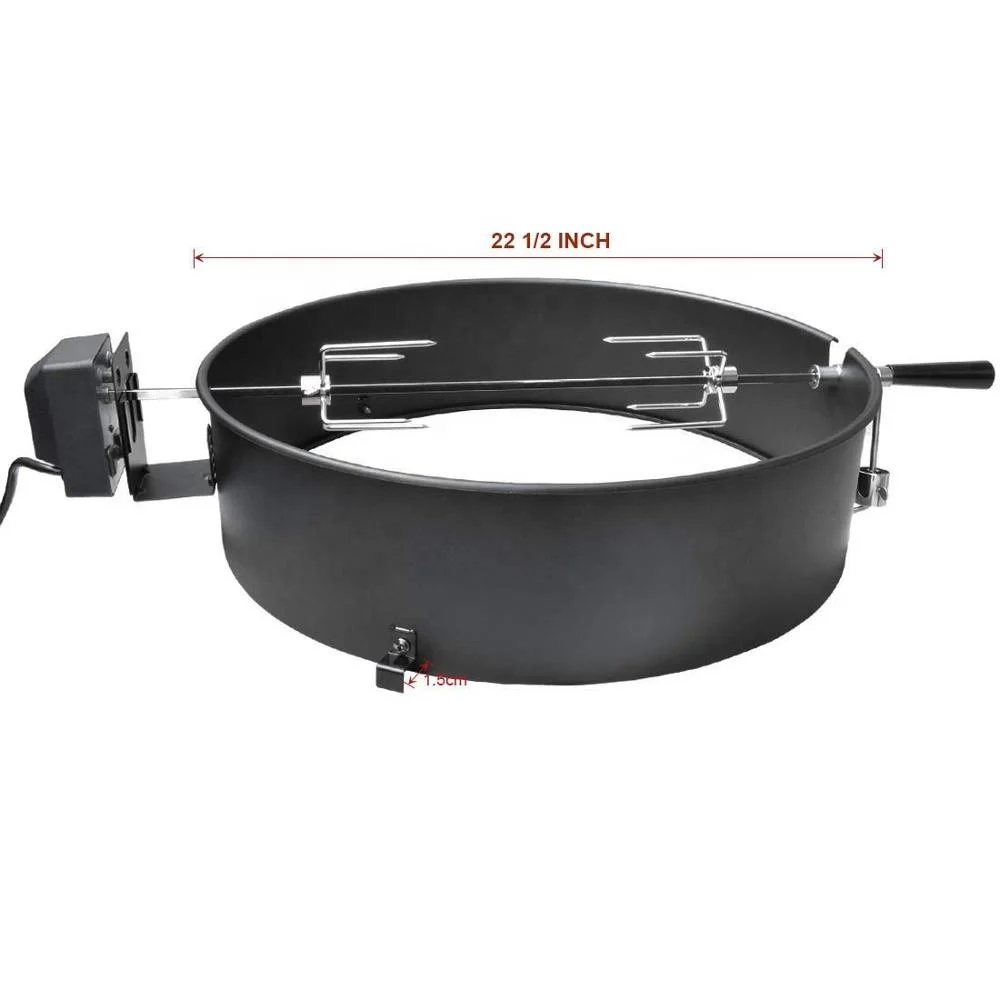 Heavy-duty electric motor 22-1/2-Inch Stainless Steel Charcoal Kettle Rotisserie  Kit