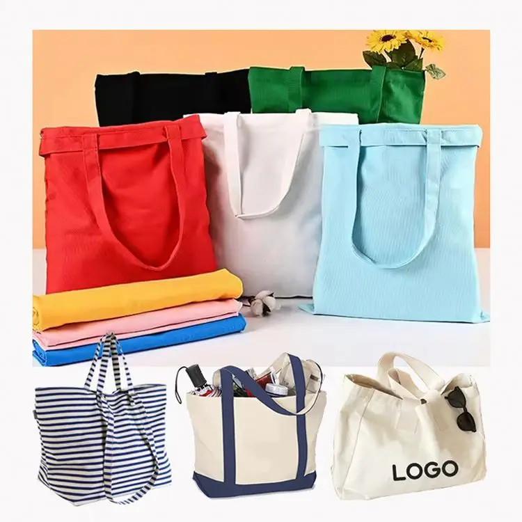 Promotion Cheap Cotton Blank Plain Printed Shopping Bag Custom Cotton Reusable Shopping Bags Cotton Canvas Tote Bags