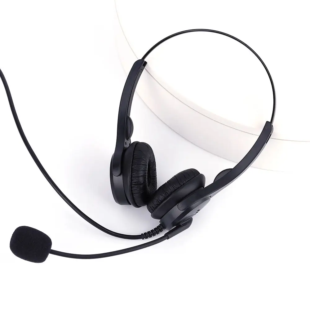 Top Quality Binaural On Ear Noise Cancellation Headphones Telephone Headsets With Clear Voice Microphone For Call Center