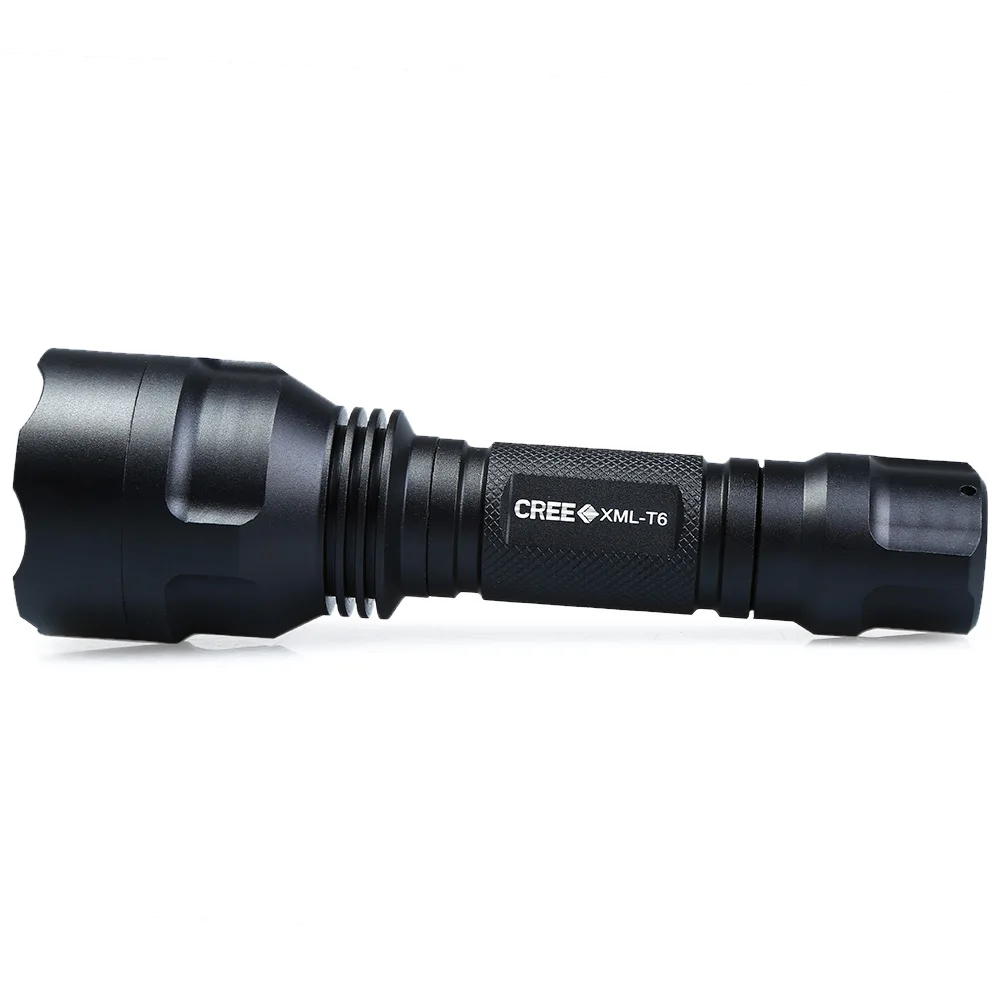Hight Quality 1000 Lumen C8 C-ree XML-T6 LED Waterproof Flashlight Bright LED Torch with 1800mah Rechargeable Battery