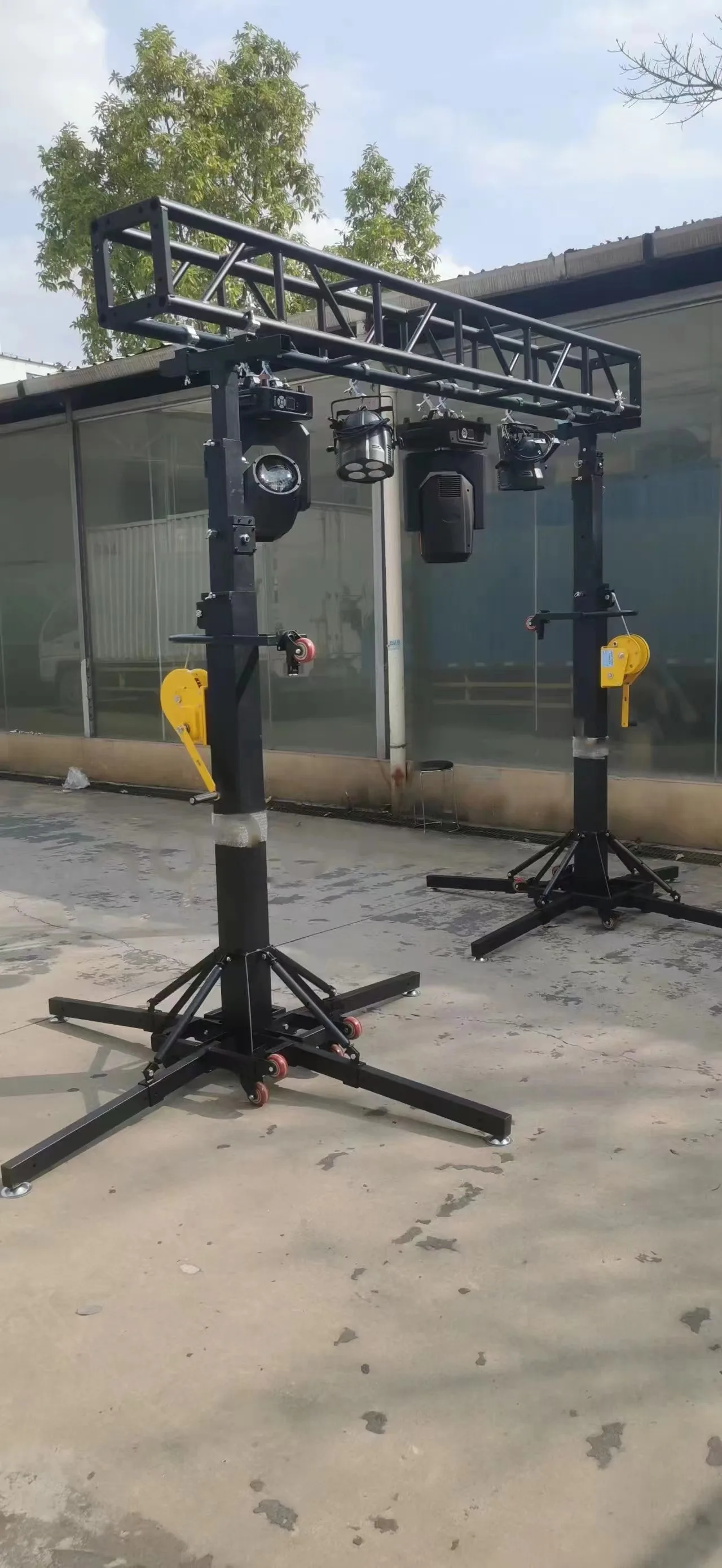6m Heavy Duty Crank Rack Lift Tower, 250kg Load/Set, Height Adjustable, for Hanging LED Speakers and Lighting