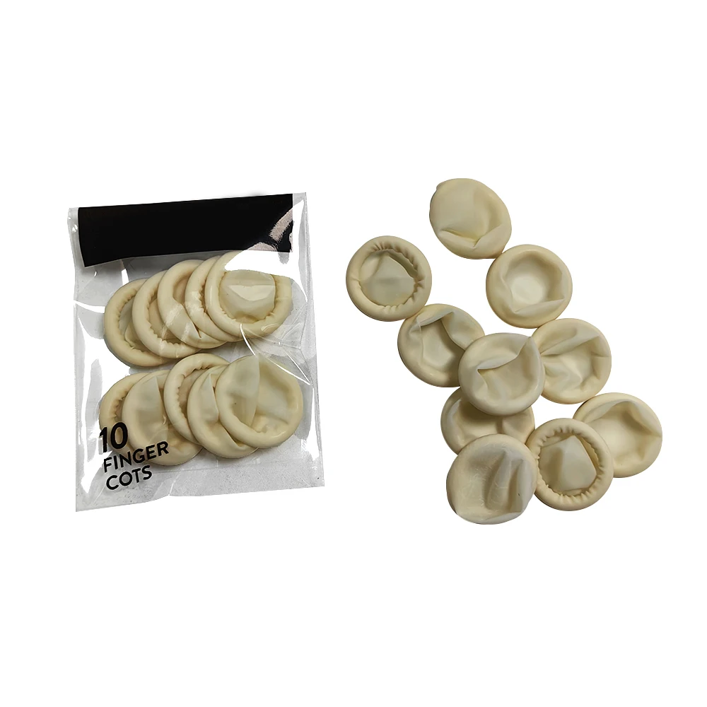 ALLESD 10pc Latex Finger Cots Natural Latex Disposable Finger Sleeve for Industrial Use