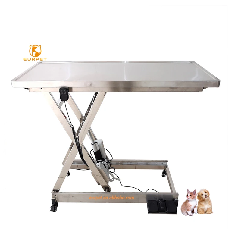 EURPET Veterinary Animal Operating Table Surgery Vet Bed Flat Top Stainless Steel Diagnosis and Treatment Table