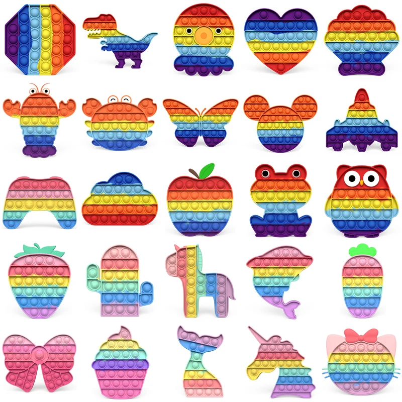 
jumbo 30cm 40cm rainbow mini amongus big popit fidget toy set game bubble push pop 