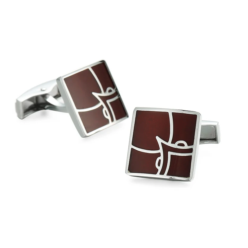 personalised stainless steel enamel blank crown orange metal cufflinks with diamond for men mason black cufflinks for men shirt