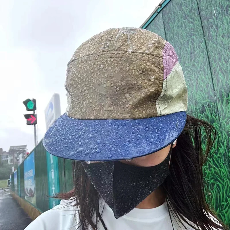 Wholesale Quick Dry Breathable Custom Logo Mesh Caps Cycling Camp Running blank plain 5 panel unstructured camp cap hat