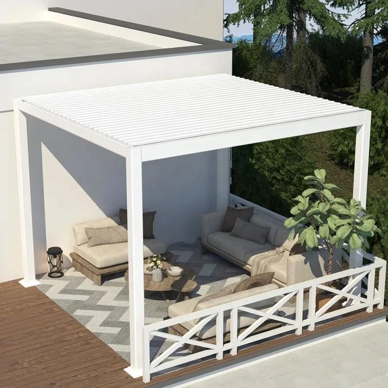 CE Approved 3x4 Outdoor Aluminum Gazebo Pergola Motorized Garden Aluminium Louver Pergola