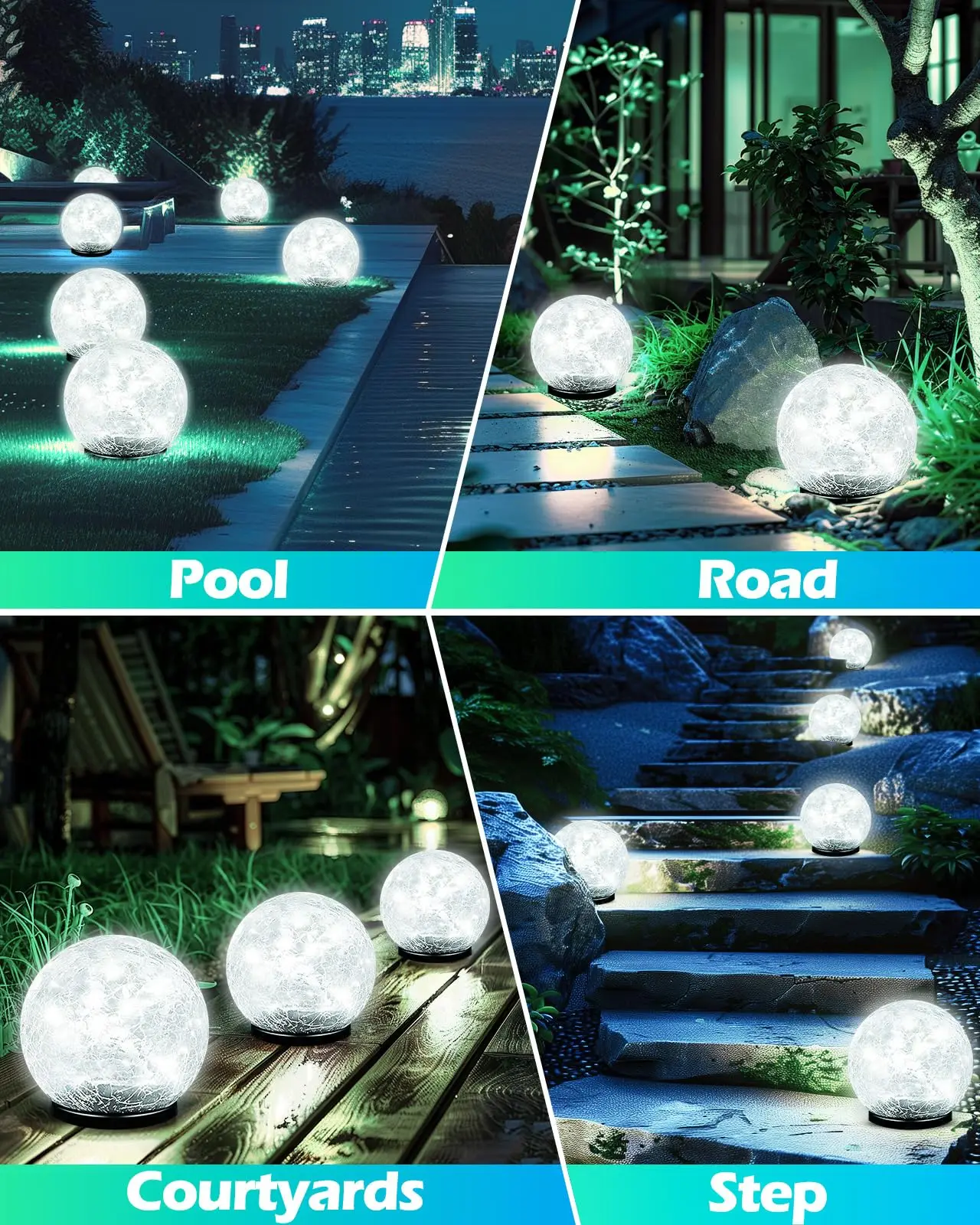 TSINYE New Design Solar Burst Crack Garden Light Outdoor Waterproof Crack Buried Light Garden Stadium Villa Landscape Lamp