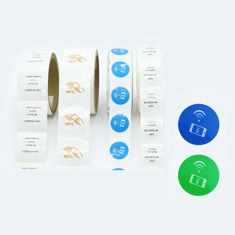 Factory Custom Printing 13.56MHz Social Media NFC Wet Dry Inlay smart Chip tags 213 215 216 RFID NFC Tag Label Sticker