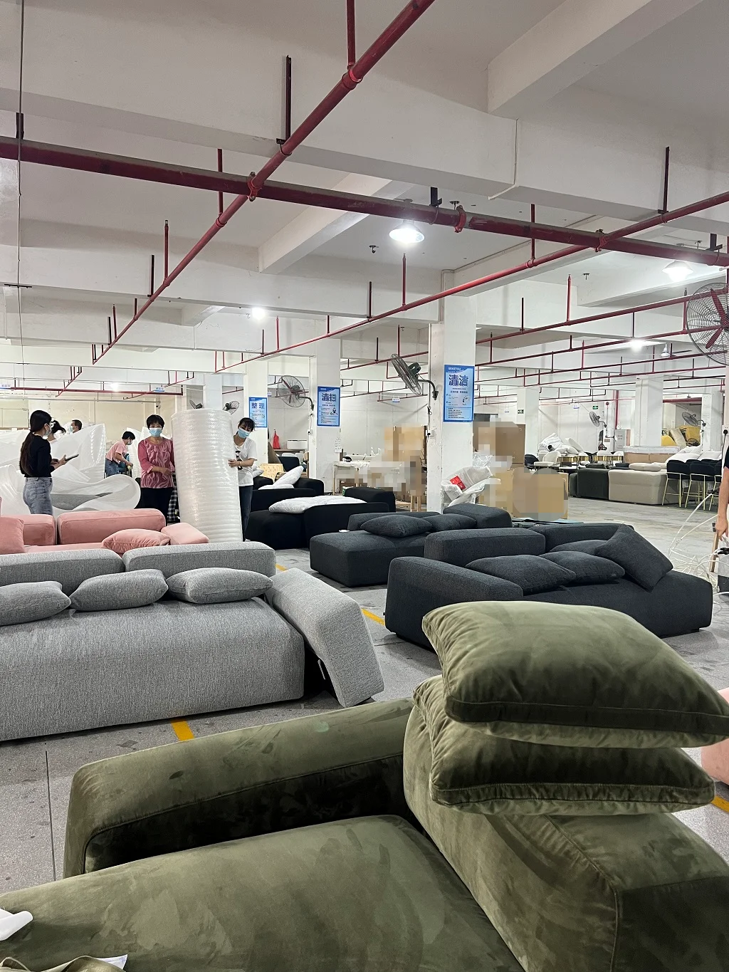 Hot Sale Home Furniture Wood 7 Seater Sofa Set Grey Sectional Sofa Fabric 5 Piece Sofa Sets for Living Room Modern Luxury