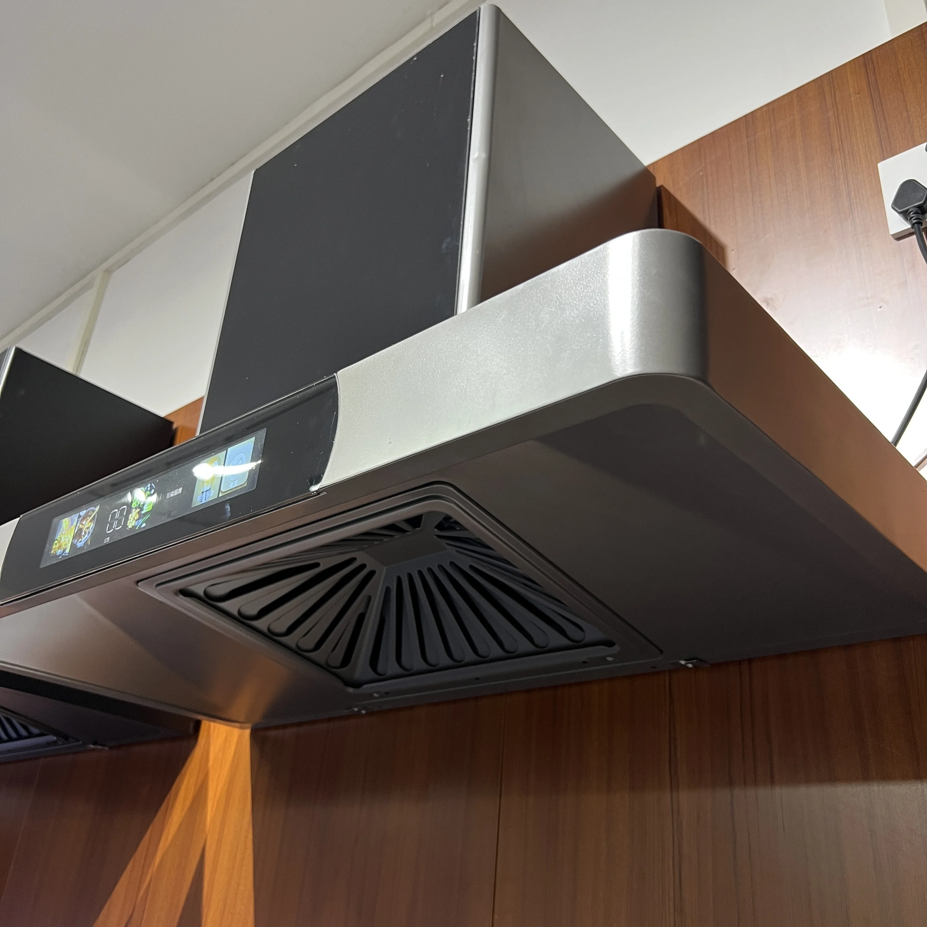 T Shape Electrical Appliances kitchen hood exhaust fan Electric Stainless Steel Gray Price Modern Novel Design Copper Range Hood