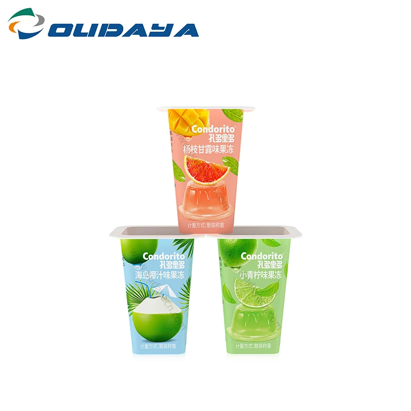50ml wholesale square small jelly square dessert packaging pp plastic cup with pet lid