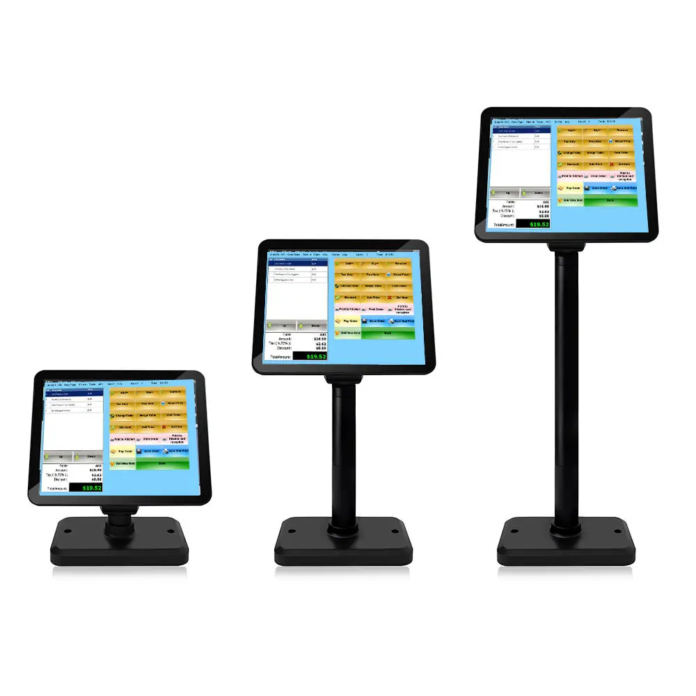 Adjustable High Stand Lcd True Flat 9.7 Inches Pos Monitor Customer Display With 75*75mm Vesa Mount Pos Pole Displays