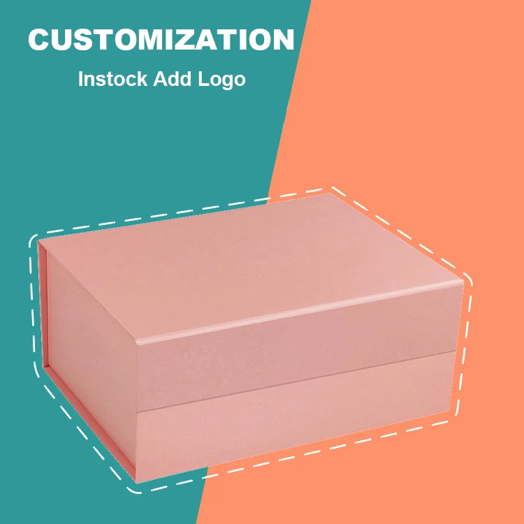 wedding pink rigid Flap custom magnetic gift boxes for present storage Logo Design wholesale