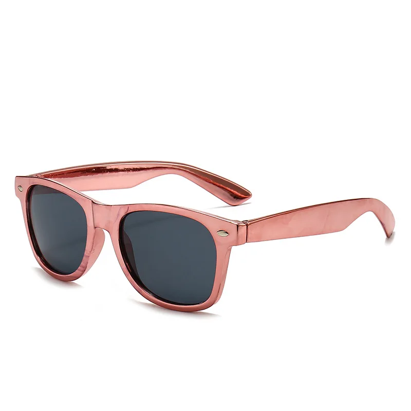Wholesale custom electroplate color logo uv400 fashion glasses sunglasses