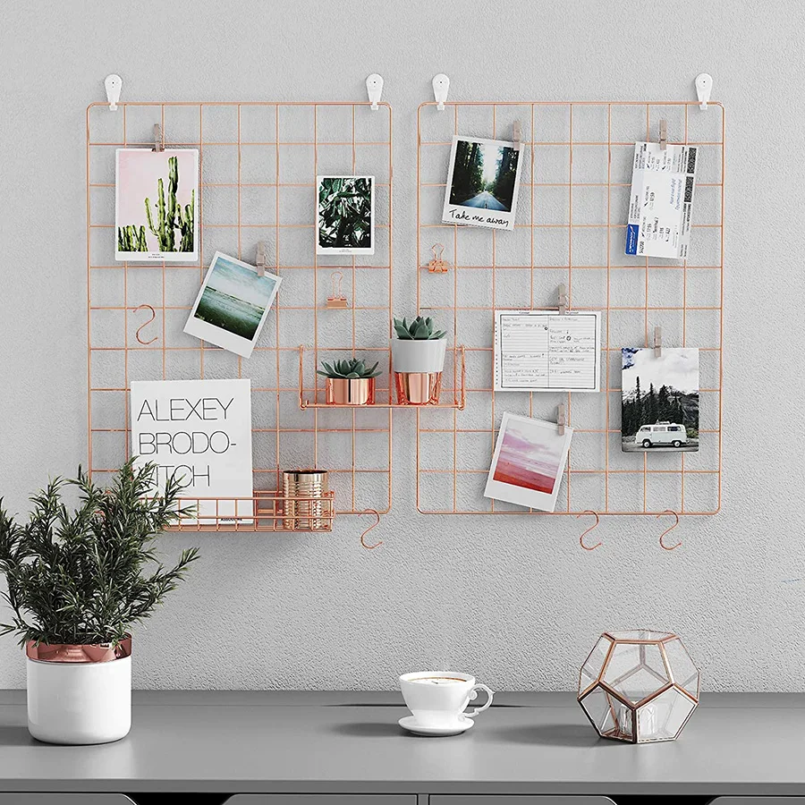 Wire Wall Metal Grid Panel Photo Wall Decor Home Display With S Hook