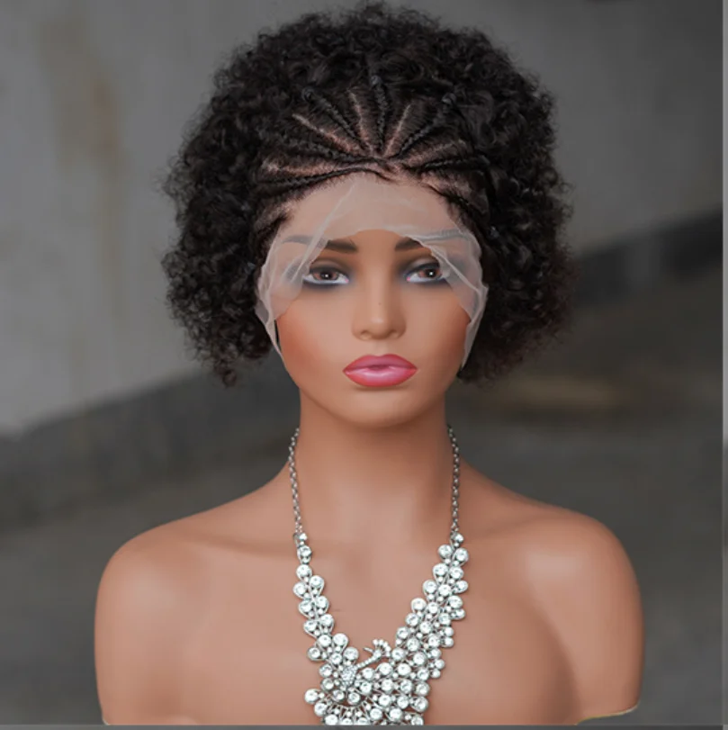 Salt and pepper  red and brown 13x4 lace front pixel cur vietnam human hair wigs for women