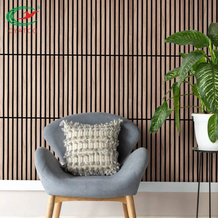 Wholesale Fireproof wood slat panels akustik panel akoestische slat wall panel for decoration