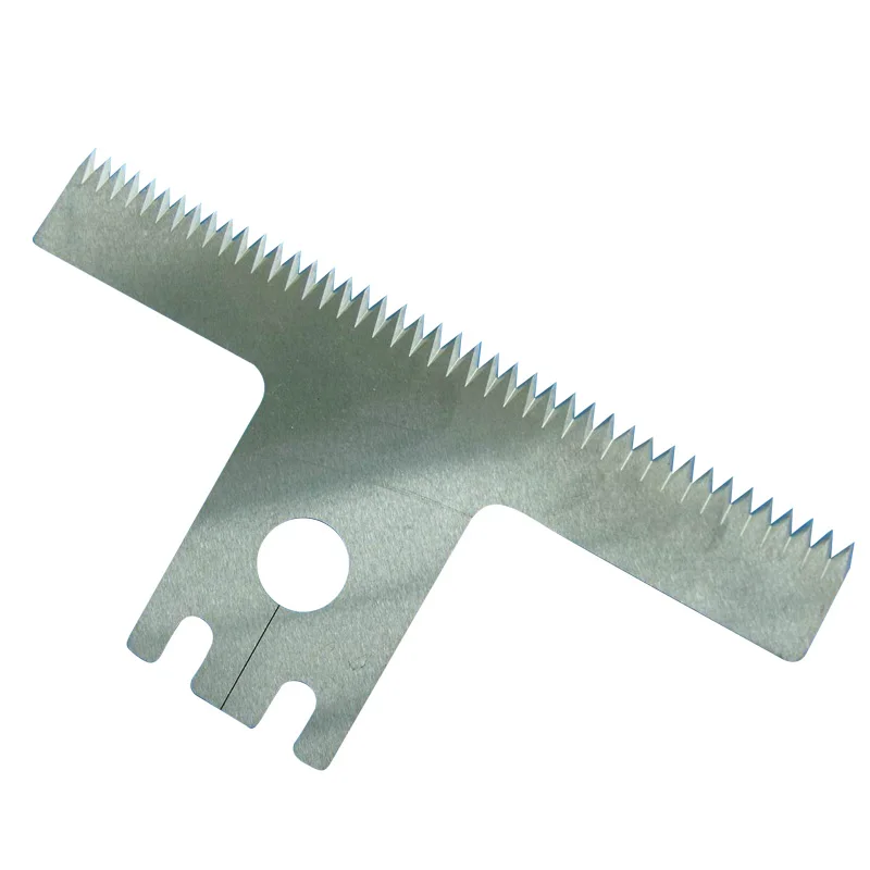 Straight tear notch serrated film paper cutting knife for bag making machine
