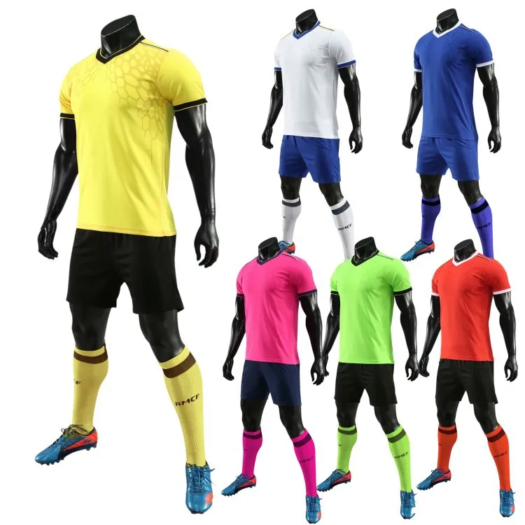 
Kids Adults Training Gym Football Soccer Jersey Mens Soccer Wear Uniform Black Orange White Red Yellow Color For Club Team 