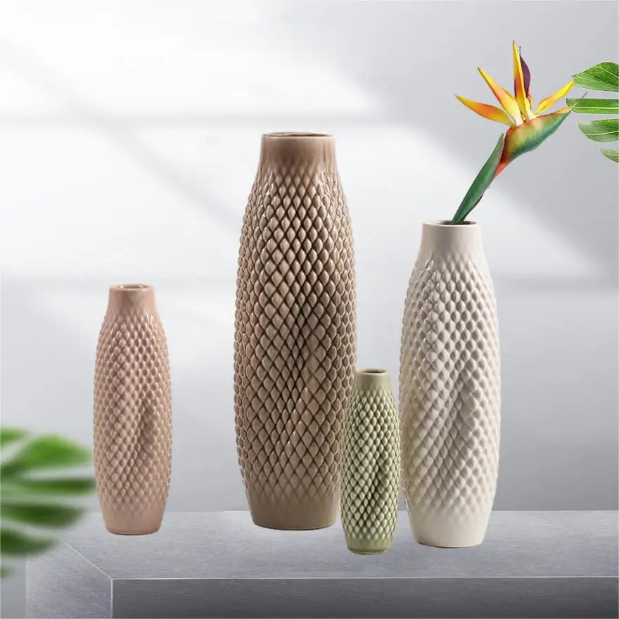 Super September Luxury Bottle shape minimalist tall floor vase modern home decor  ceramic vase