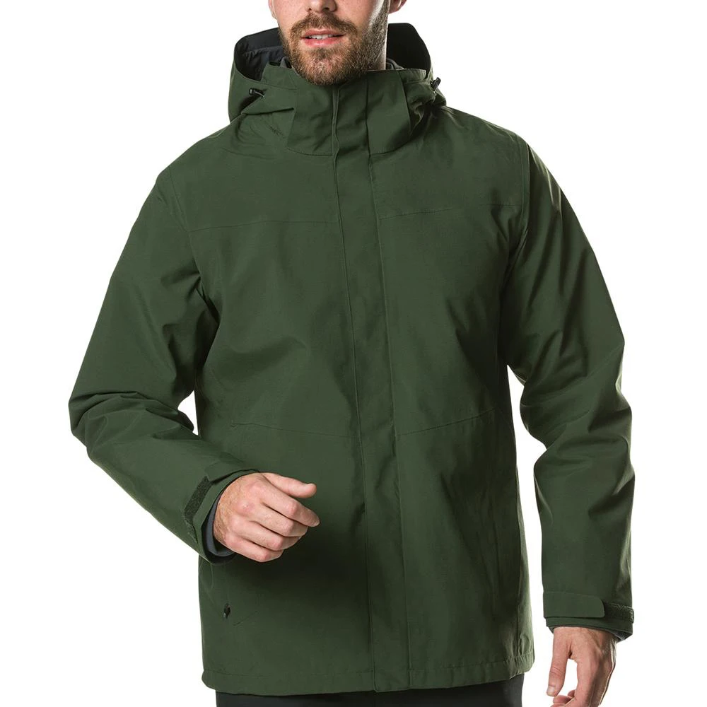 OEM men green hiking outdoor  climbing waterproof  windproof hardshell  jacket