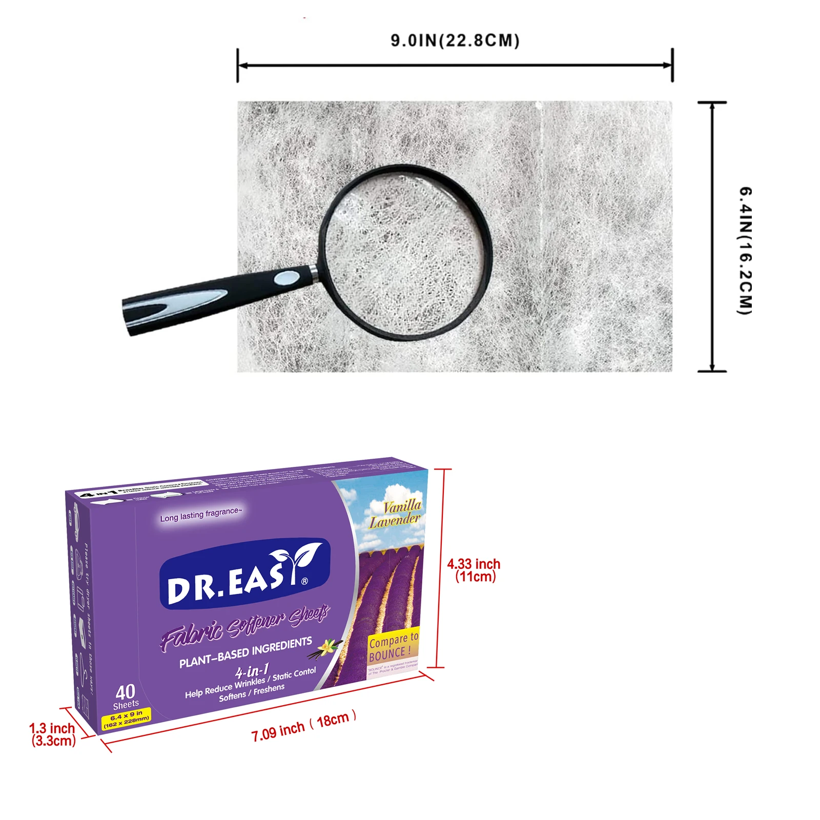 40 Sheets Fresh Fragrance Softens Clothes And Reduces Static Fabric Softener Dryer Sheet