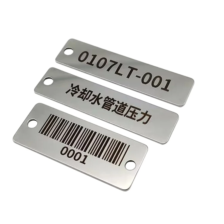 Custom Metal Logo Tag Etched Label Tags Stainless Steel Lasered Nameplates for Equipment