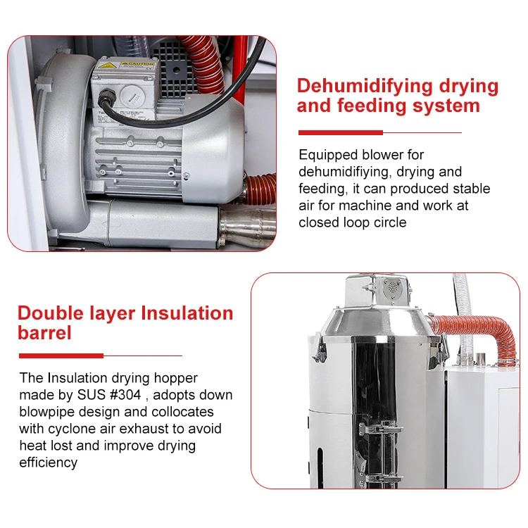 Environmental Protection Energy Saving Plastic Raw Material Injection Dryer Hopper Dehumidification Dryer