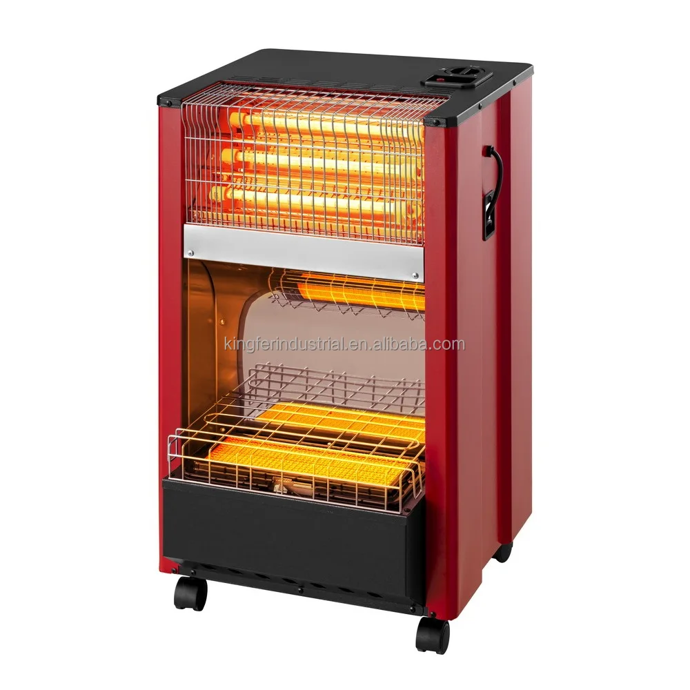 Portable Freestanding Moving Gas and Electric Heater Fast Heated with Adjustable Thermostat for Household Outdoor Camping Use