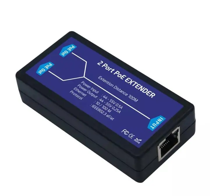 Внешний cpe 2 портный POE удлинитель для головок 10/100 Мбит/с 1 0 Гбит/с IEEE 802.3af Стандартный вход/выход IP камера продлить 100 метров диапазон