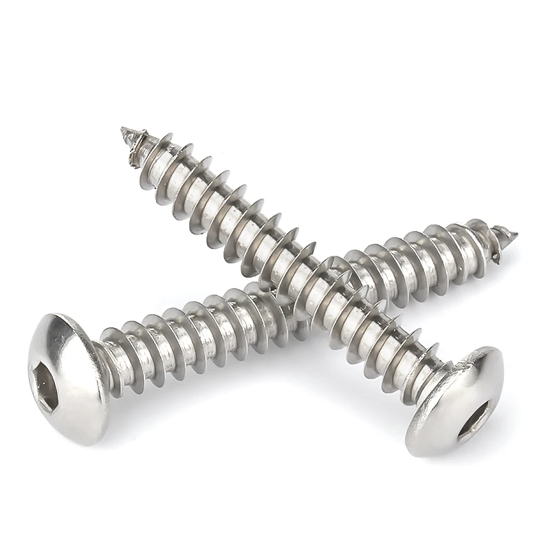 304 stainless steel round head hexagon socket self tapping screw M3-M6