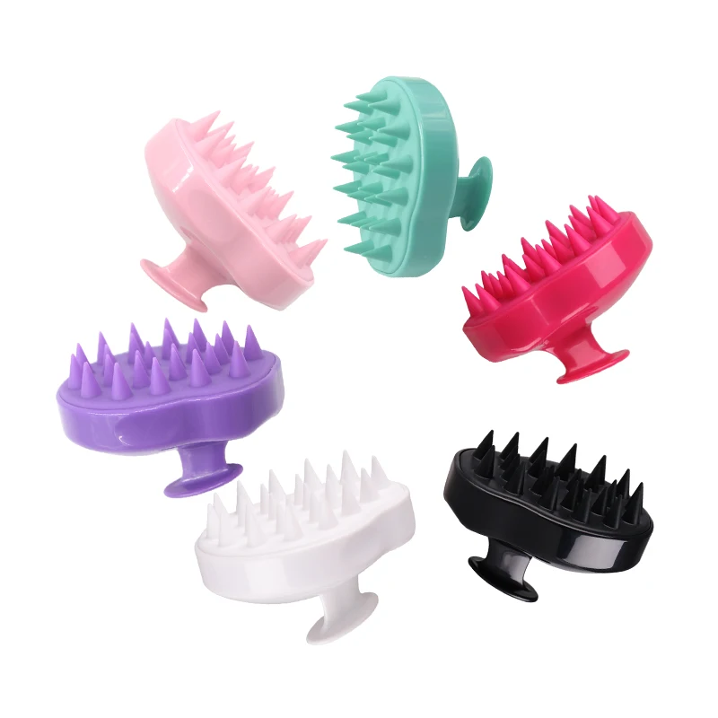 Hot sales Silicone Hair Scalp Massager Comb Plastic Handle Handheld Massaging Cleaning Head Shampoo Brush