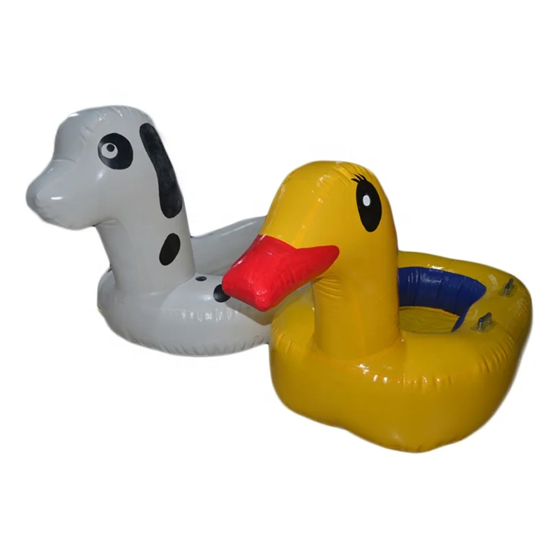 Cute Yellow Duck Kids Play Swim Pool Float Toy White Inflatable Pool Floating Island