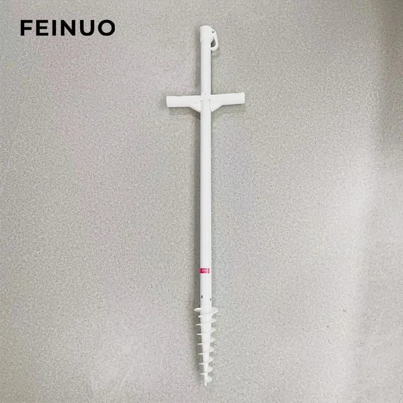 Low MOQ 32mm Beach Umbrella Lower Pole with Plastic Anchor Screw Handrail