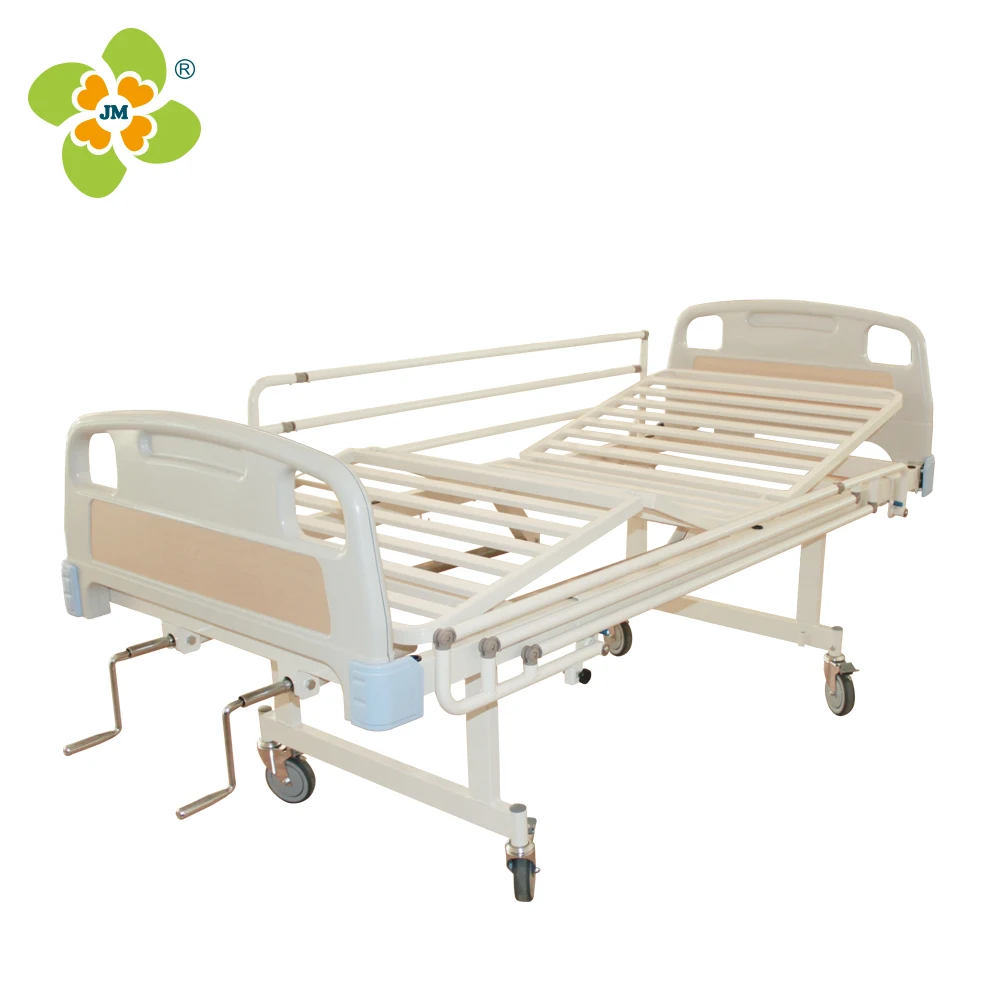 hot selling comfortable 2 cranks manual hospital bed for patient