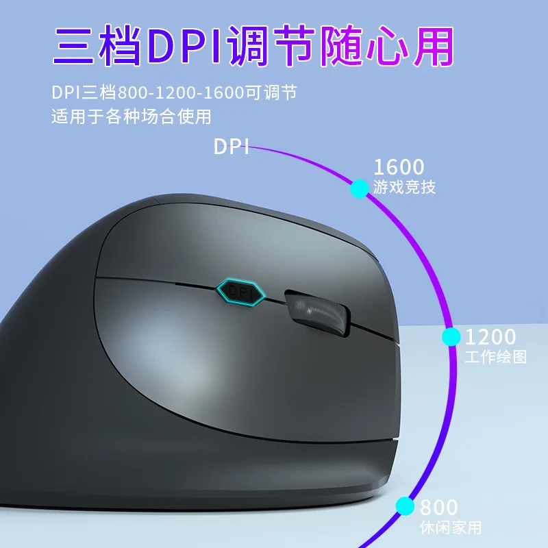 OEM 2.4GHz BT Wireless Ergonomic Mouse LED Optic Gaming Design 3-Level DPI Mini Right-handed Users Home Office USB